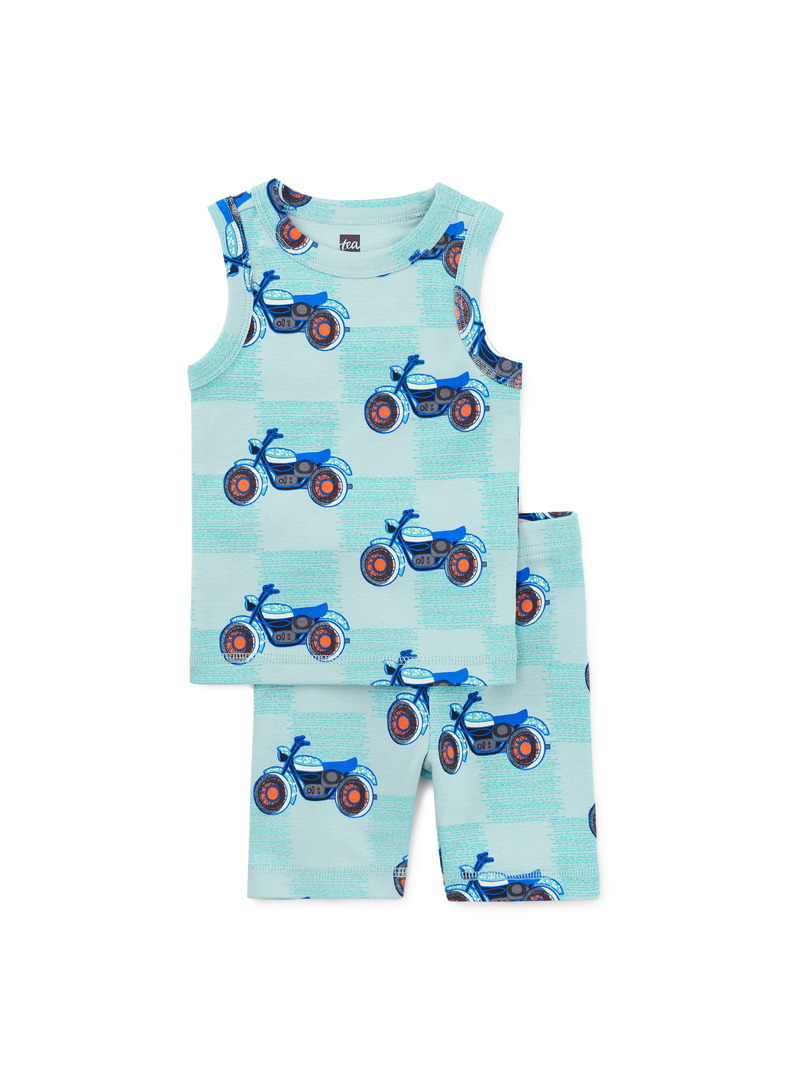 Summer Nights Tank Pajama Set in Maasai Mara Motorcycles - View 2