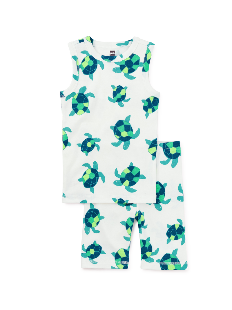 Summer Nights Tank Pajama Set in Tiny Turtles - View 1