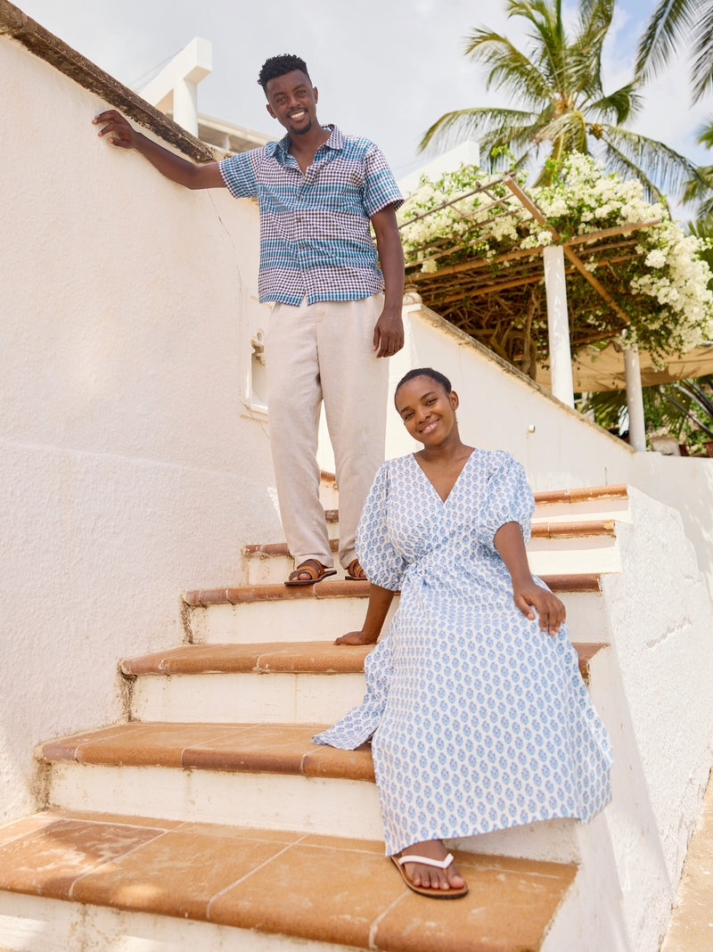 Adult Button-Up Woven Shirt in Nairobi Plaid - View 2