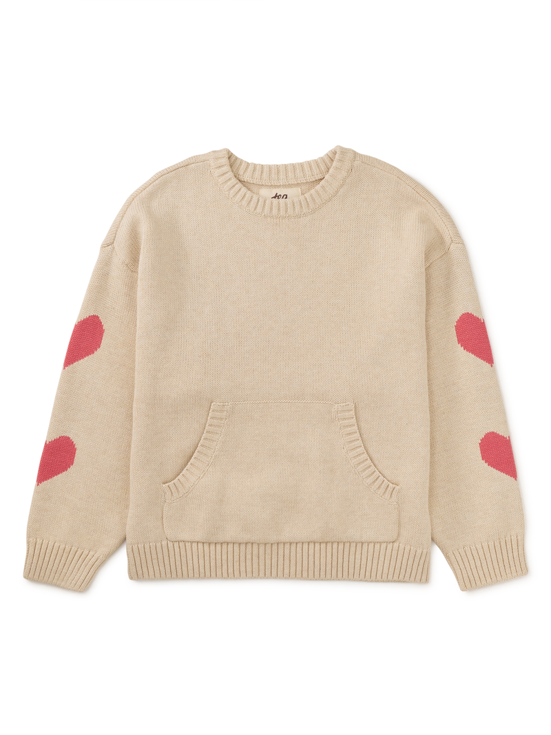Heart Sleeve Sweater in Oatmeal Heather - View 1