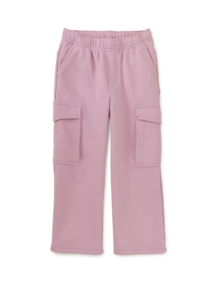 Wide Leg Cargo Pants in Mauve Mist - View 1