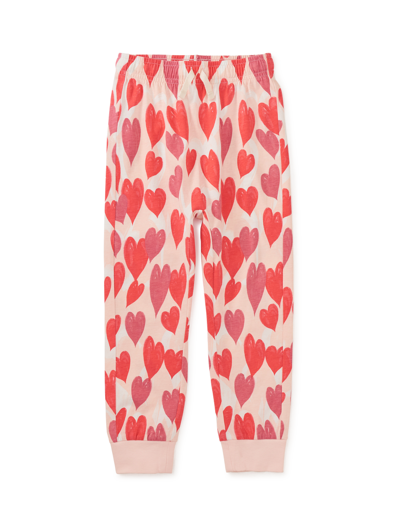 Printed Everyday Joggers in Marbled Hearts - View 1