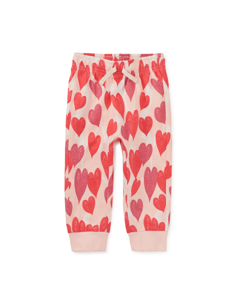 Printed Everyday Joggers in Marbled Hearts - View 2