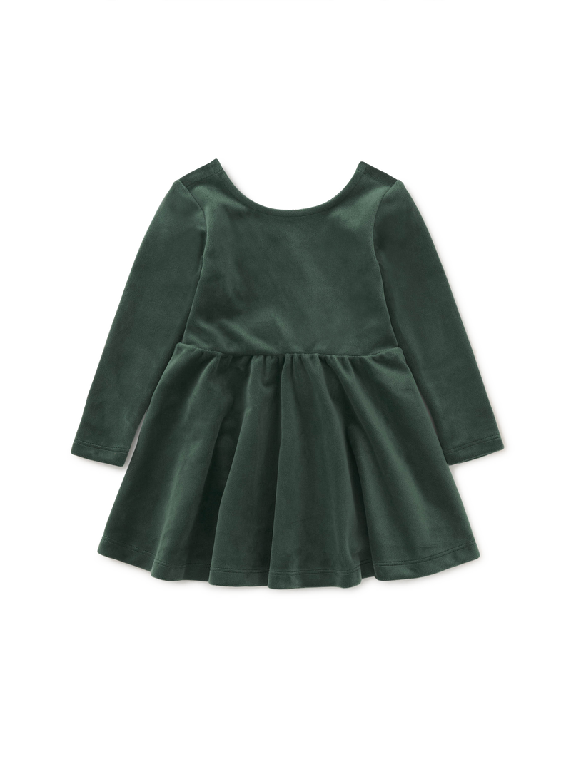 Velour Skater Dress in Pineneedle - View 2