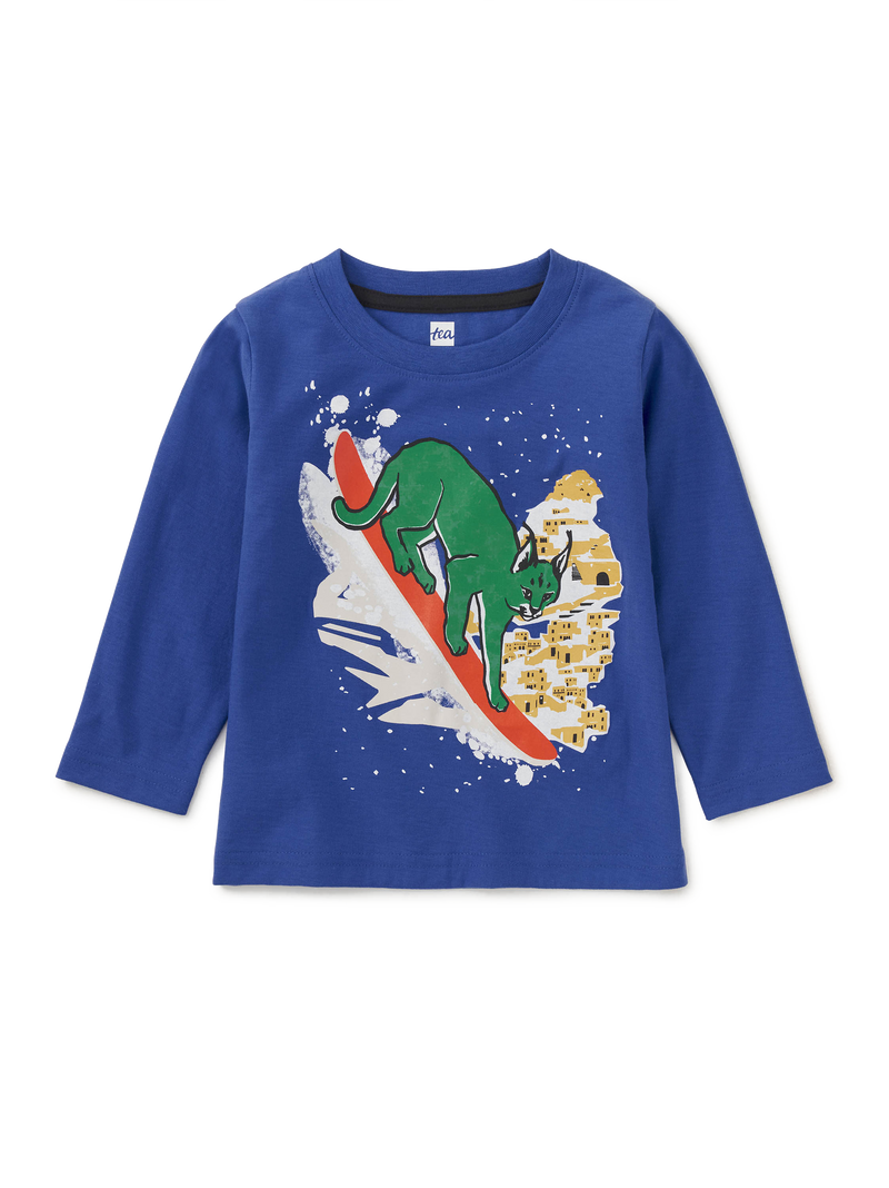Snowboarding Caracal Tee in Majorelle Blue - View 2