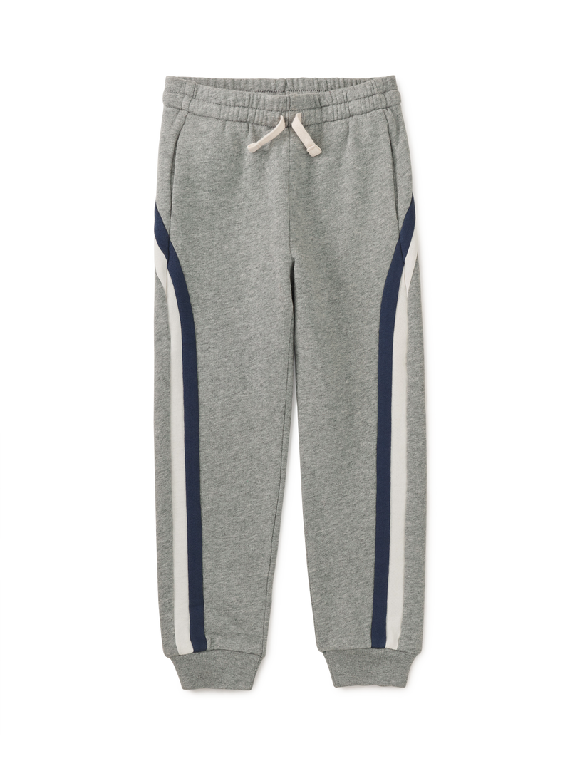 New Stripe Jogger in Med Heather Grey - View 1