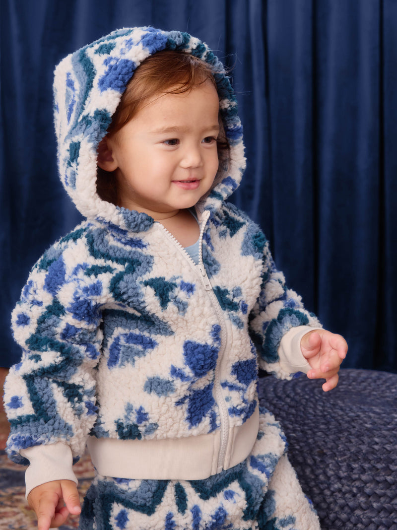 Teddy Fleece Baby Hoodie in Istanbul Iznik - View 2