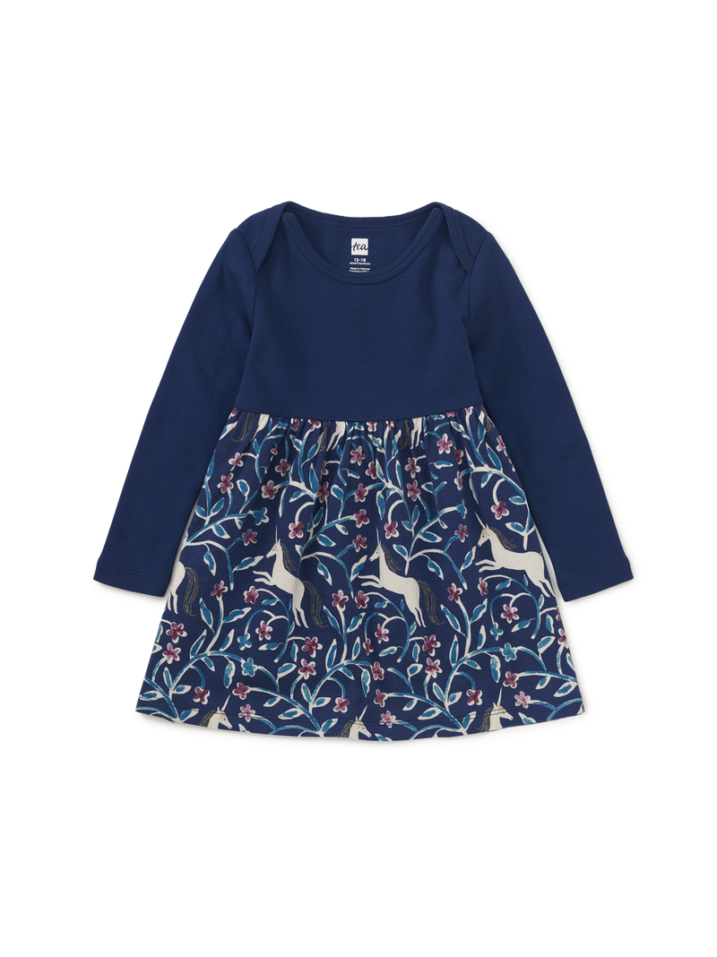 Skirted Baby Dress in Unicorn Tile - View 1