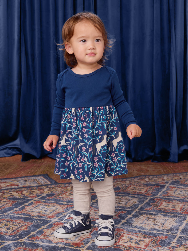 Skirted Baby Dress in Unicorn Tile - View 2