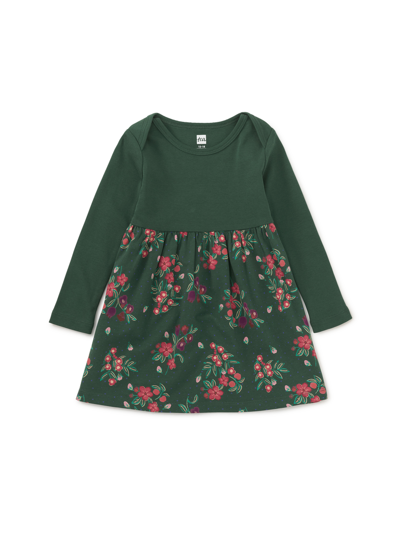 Skirted Baby Dress in Holiday Tea Floral - View 1