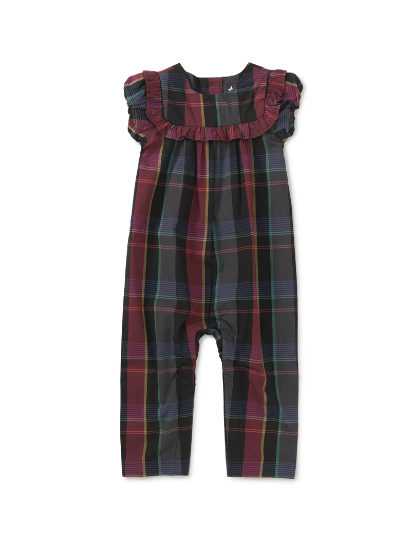 Plaid Ruffle Baby Romper in Family Plaid - View 1