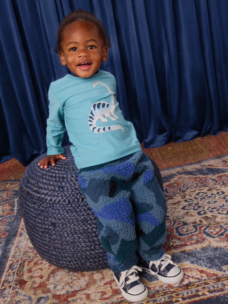 Teddy Fleece Baby Pants in El Calafate Glaciar Camo - View 2