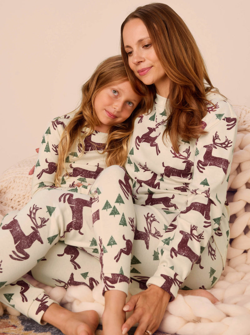 Adult Pajama Bottoms in Family Deer - View 2