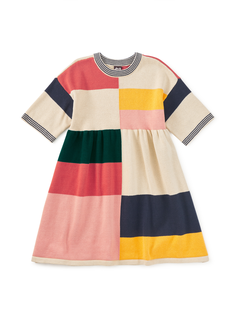 Colorblock Sweater Dress in Almond - View 1