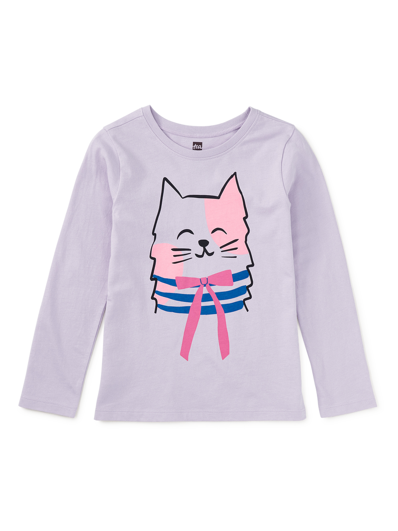 Bowtie Kitty Graphic Tee in Soft Wisteria - View 1