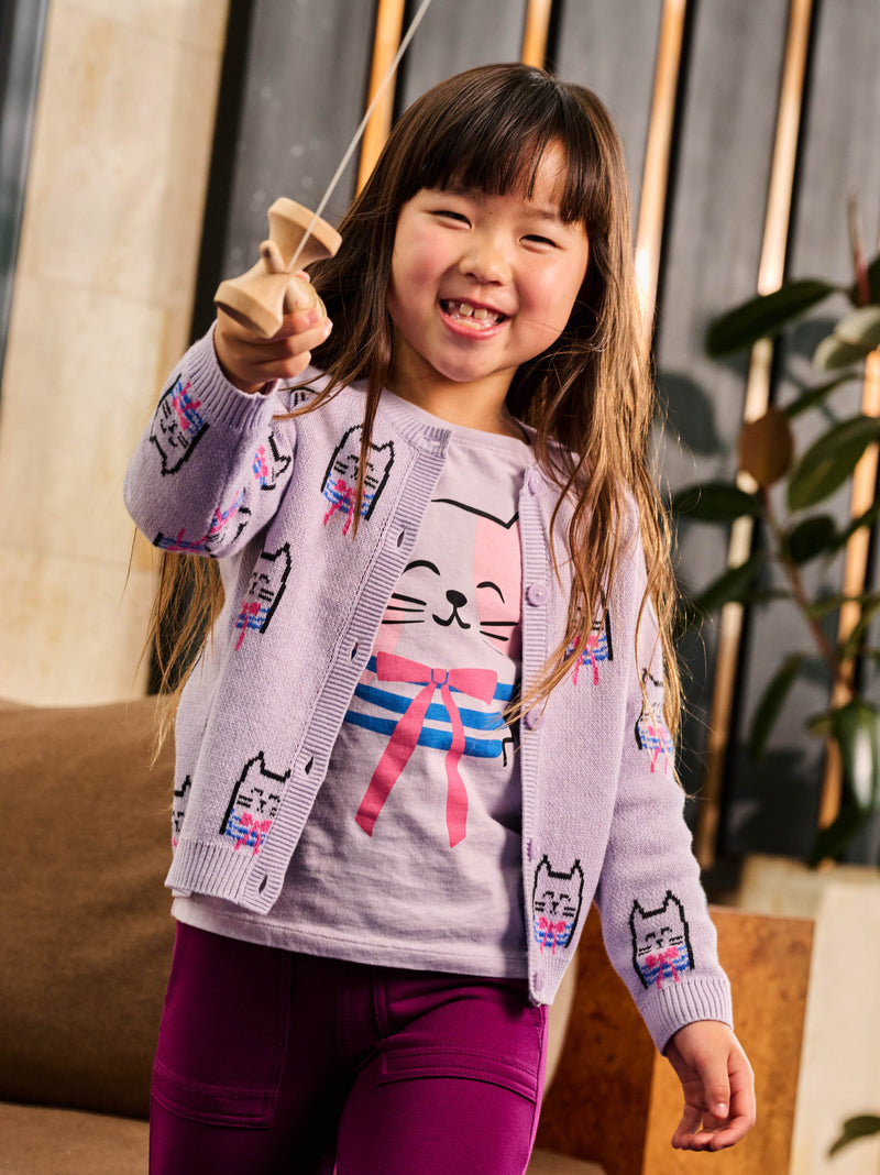 Bowtie Kitty Graphic Tee in Soft Wisteria - View 2