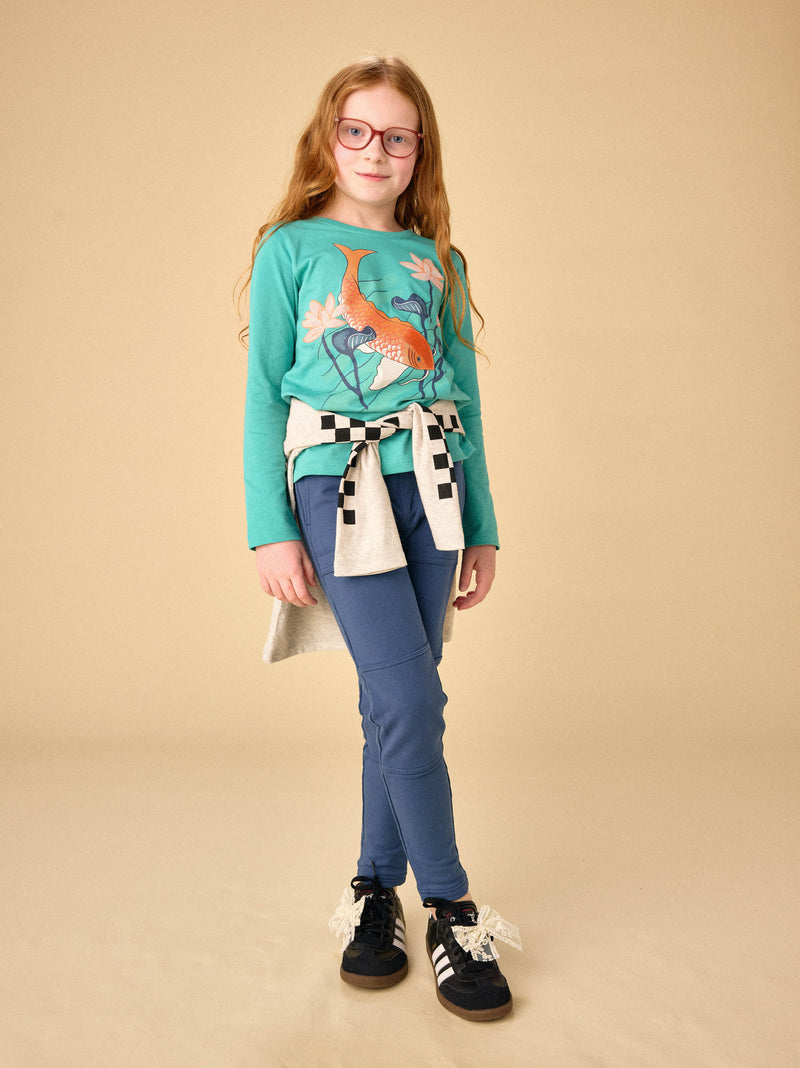 Carp And Lotus Graphic Tee in Glaze Blue - View 2