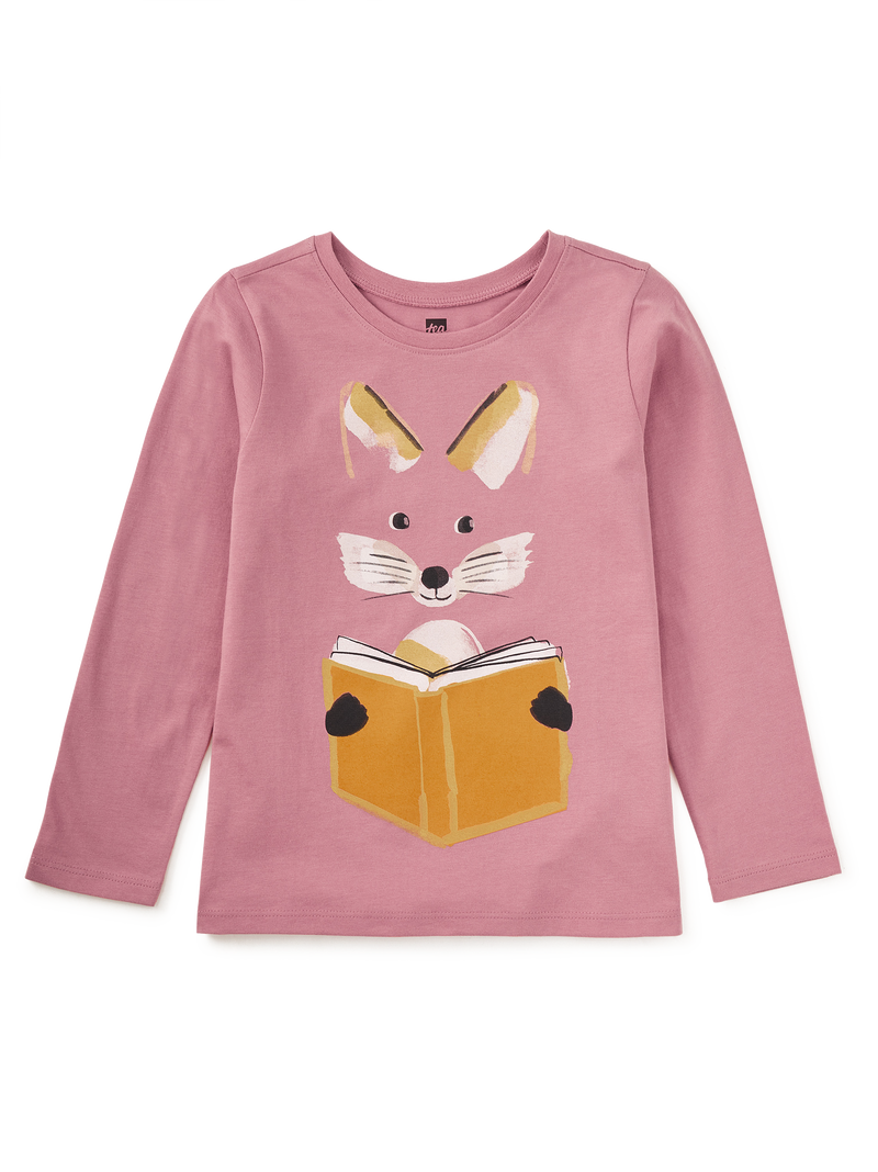 Reading Fox Double Sided Tee in Antique Rose - View 1
