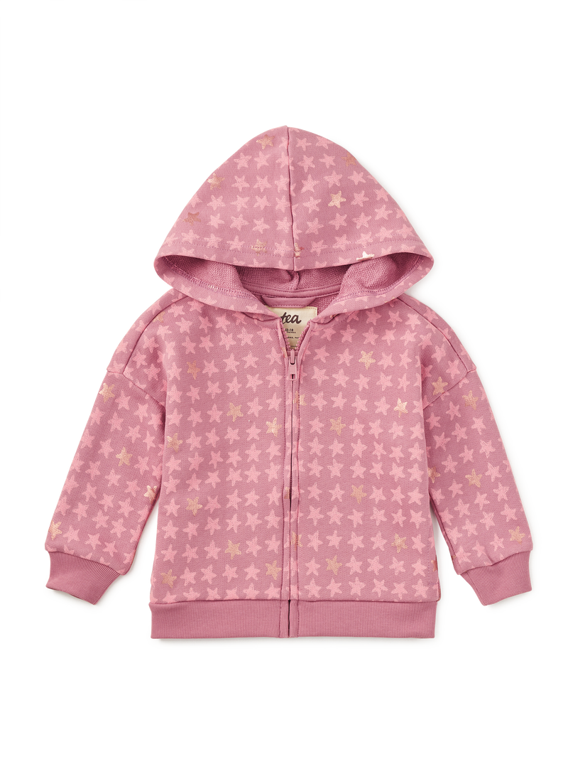 Easy Fit Hoodie in Metallic Stars - View 2