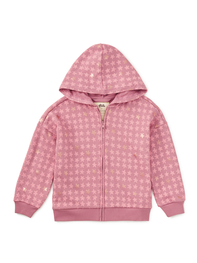 Easy Fit Hoodie in Metallic Stars - View 1