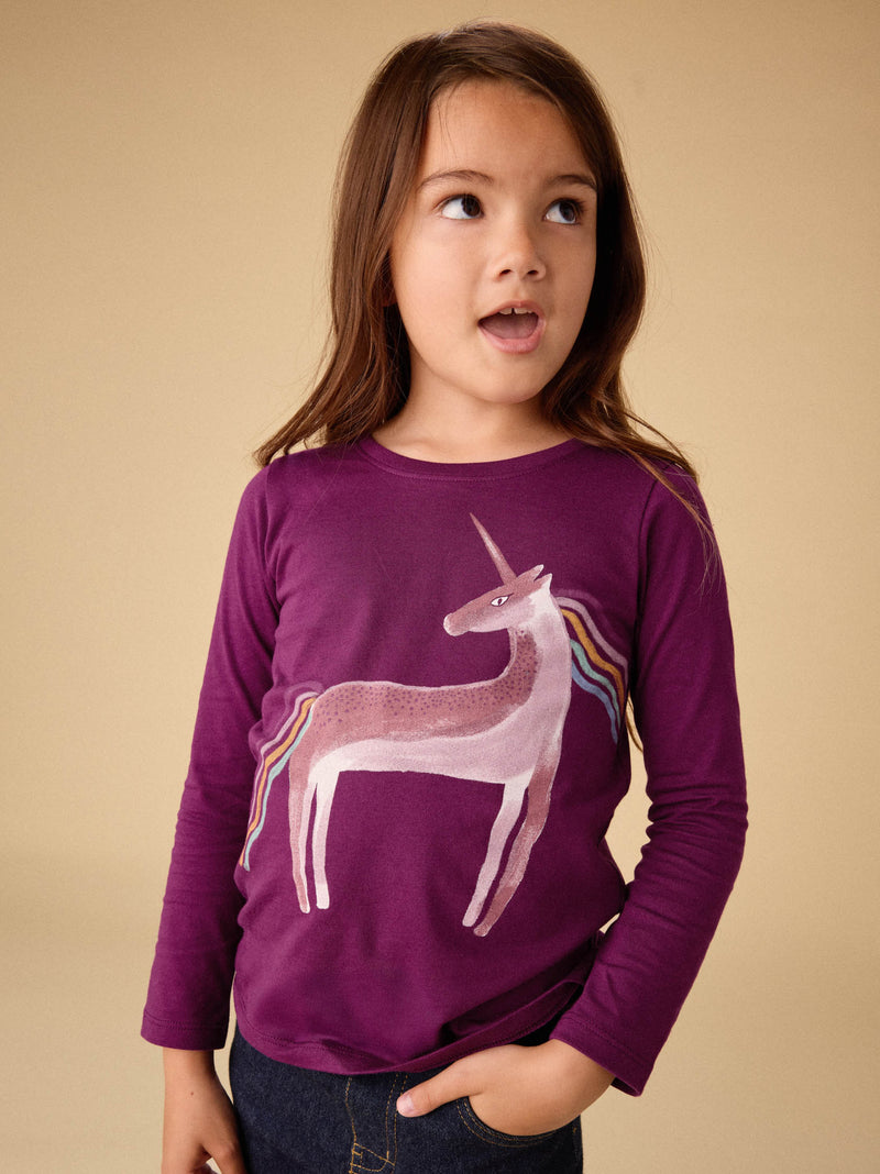 Rainbow Unicorn Graphic Tee in Cosmic Berry - View 2
