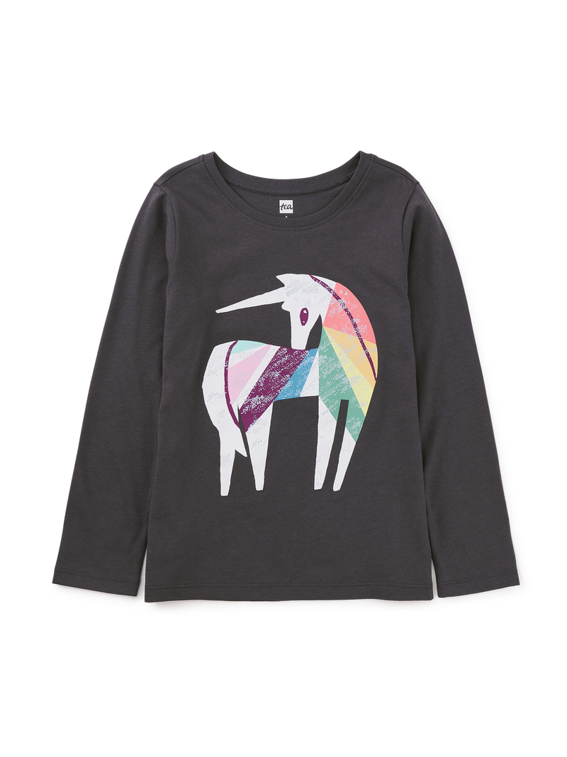 Rainbow Unicorn Graphic Tee in Pepper - View 1