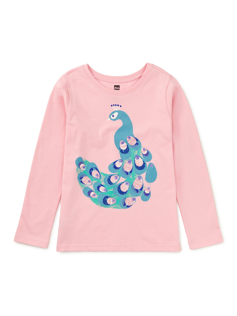 Marbled Peacock Graphic Tee in Blossom - View 1
