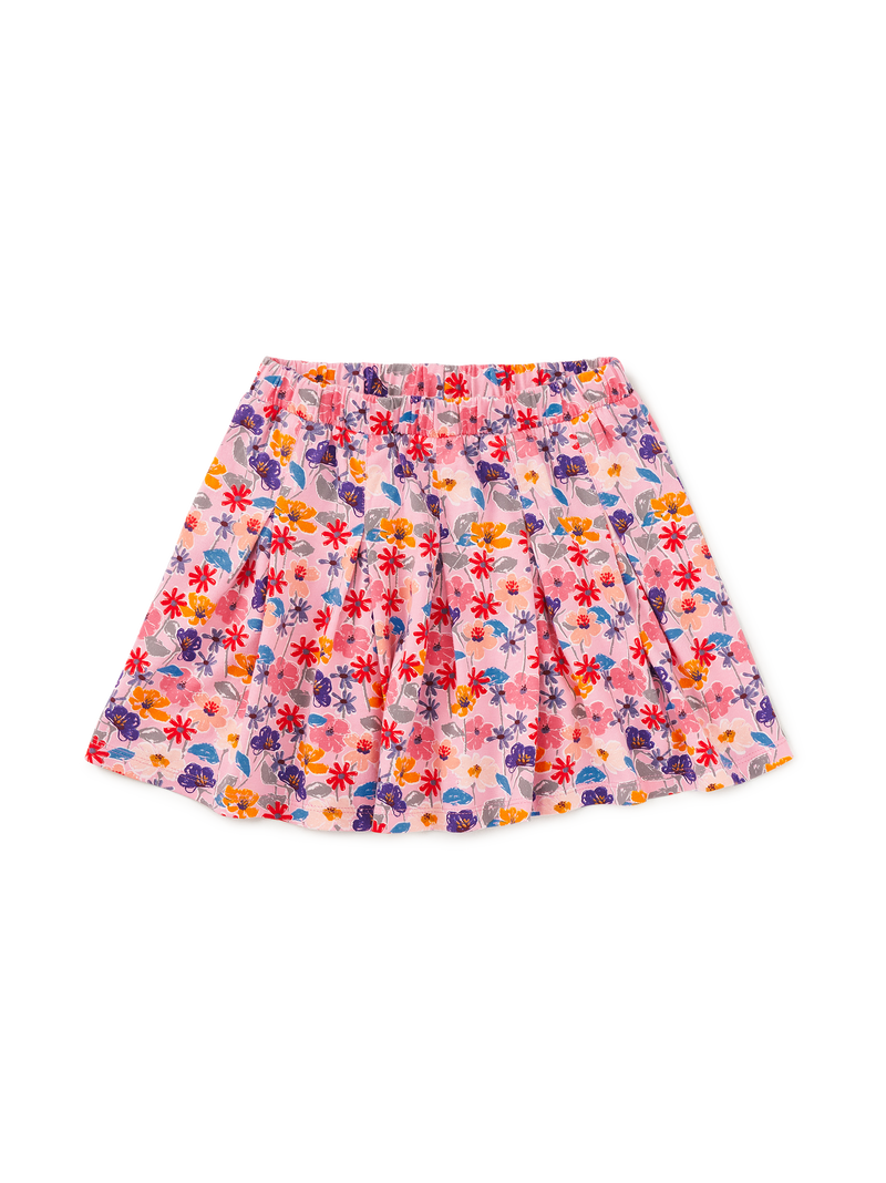 Pleated Jersey Skirt in French Tossed Floral - View 1