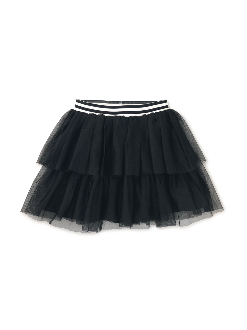 Tiered Tulle Skirt in Jet Black - View 1
