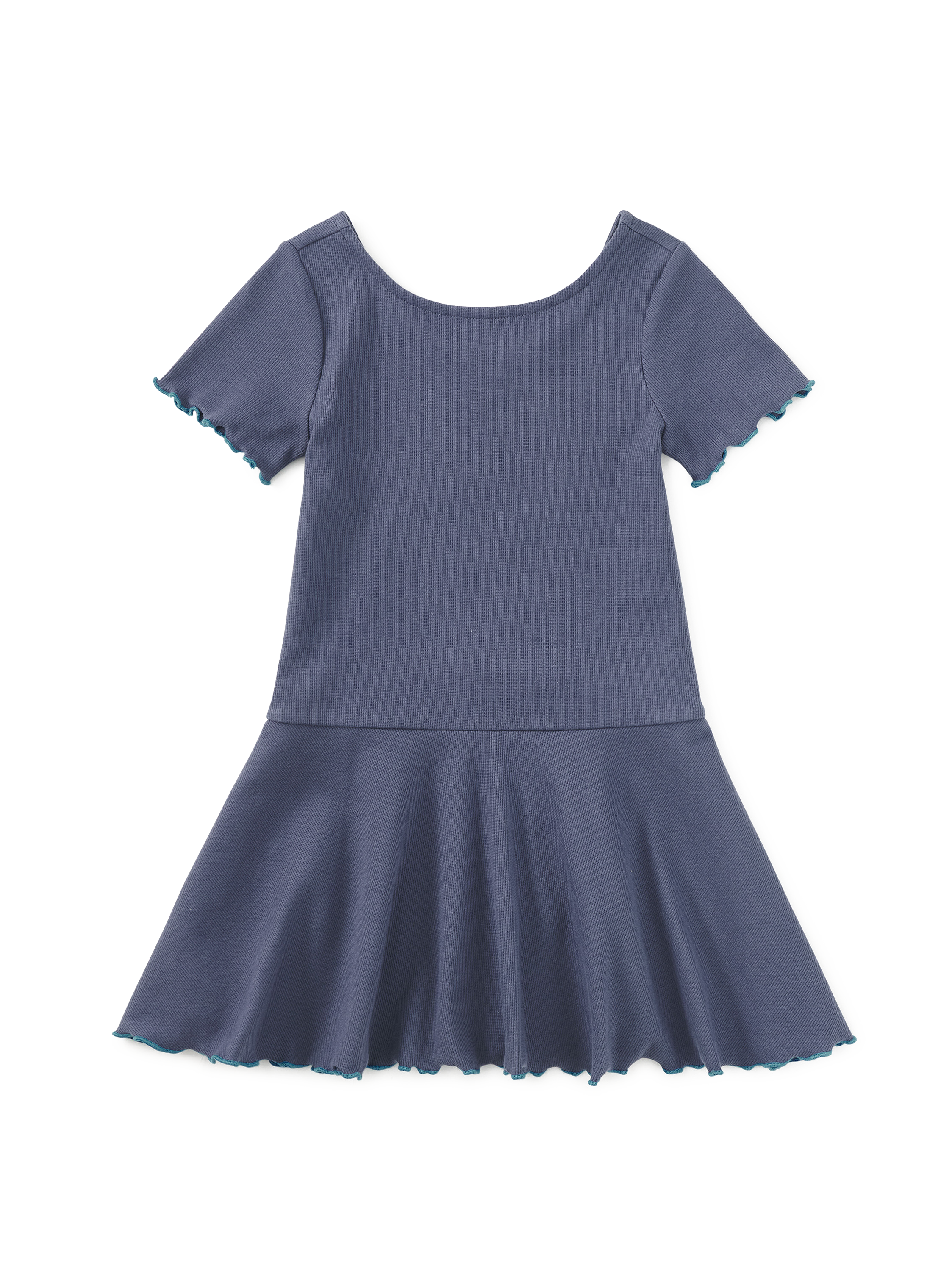 Ruffle Skater Ribbed Dress