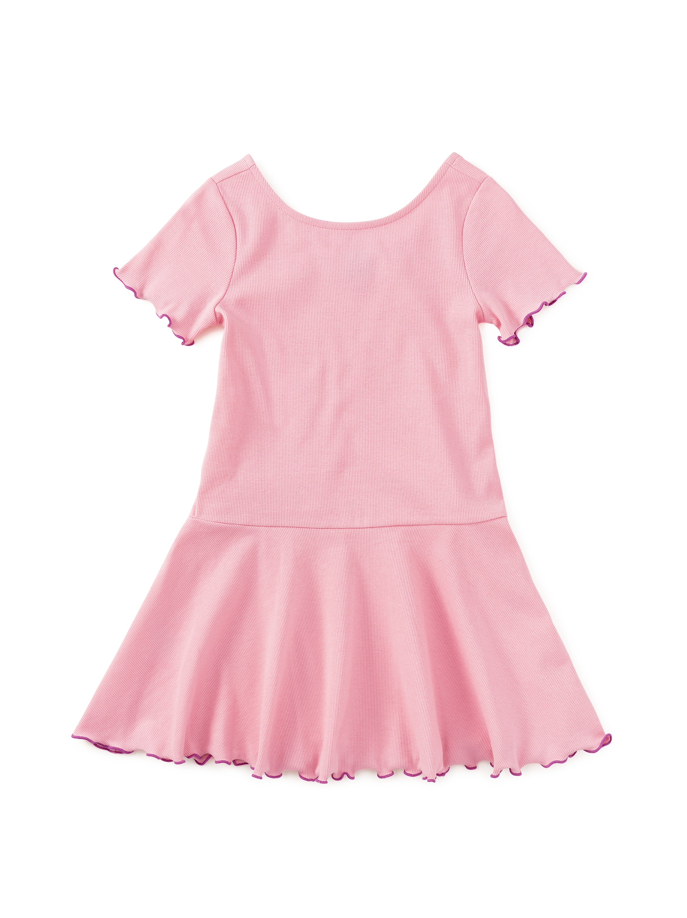 Ruffle Skater Ribbed Dress
