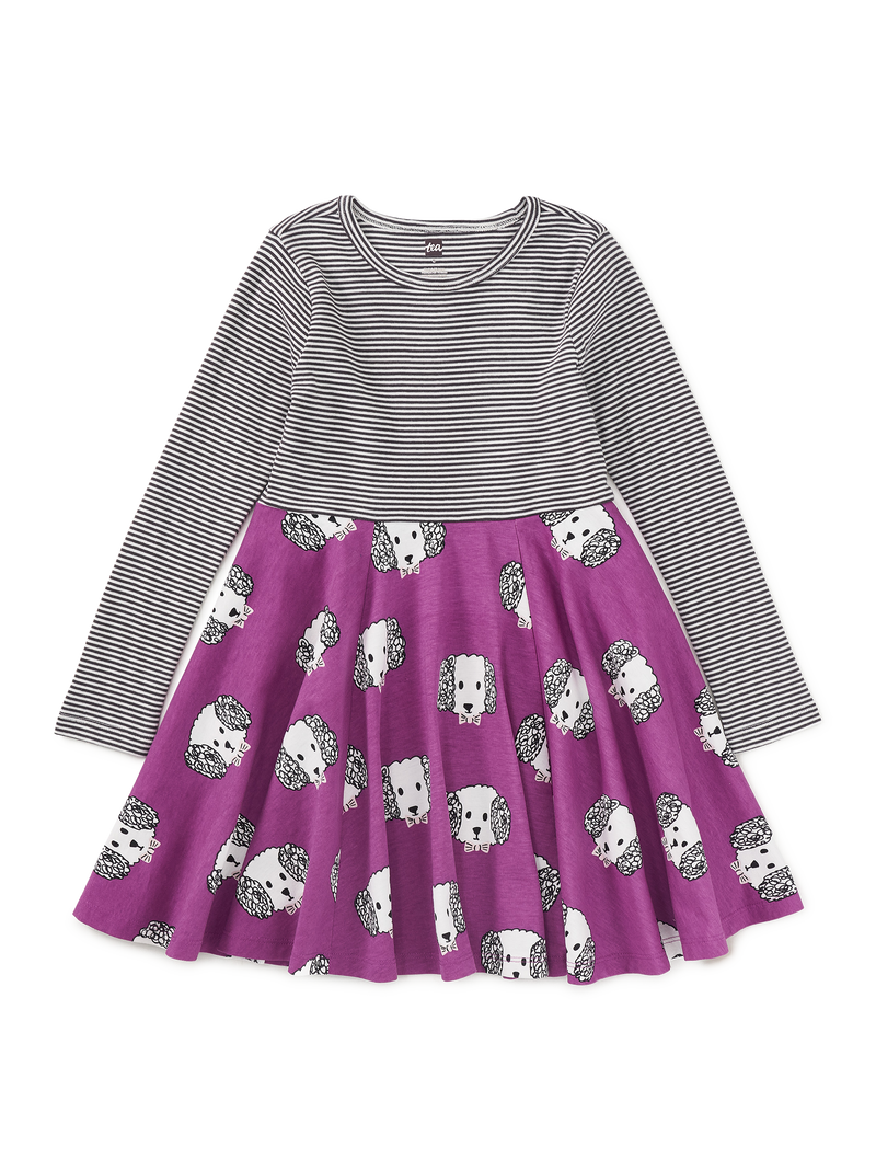 Print Mix Twirl Dress in Maltipoo - View 1