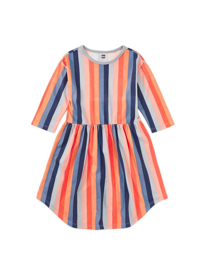 Long Sleeve Midi Dress in Pearl Blue - View 1