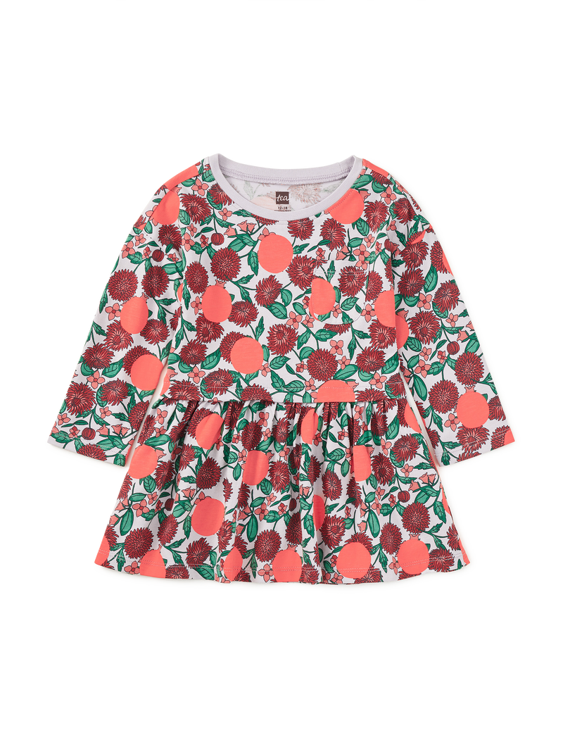 Printed Pocket Play Dress in Persimmon Dot Floral - View 2