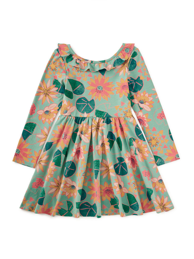 Ruffle Collar Ballet Dress in Chalk Water Lillies - View 1