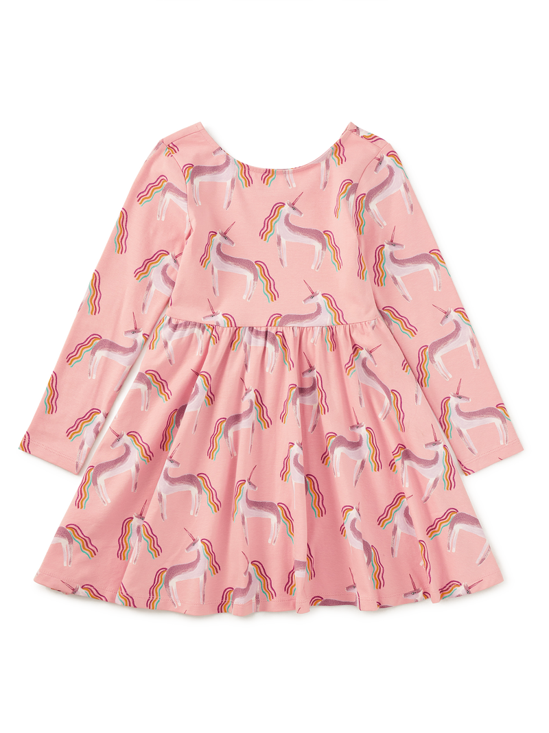 Printed Ballet Dress in Rainbow Unicorn - View 1