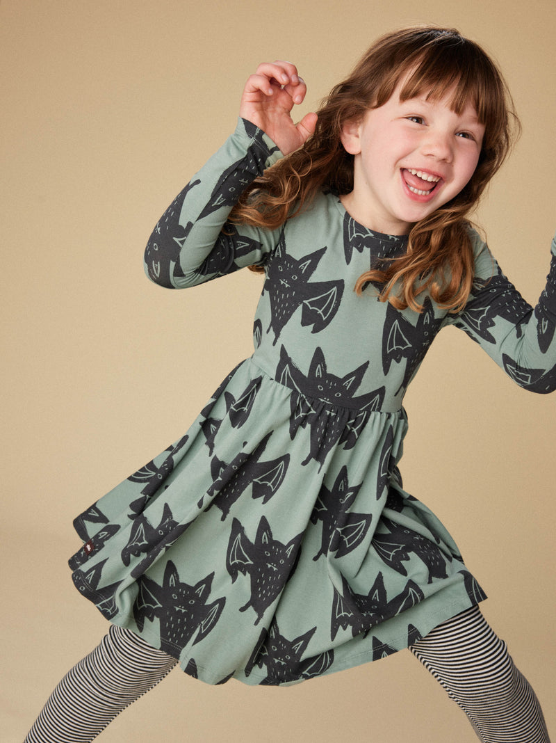 Printed Ballet Dress in Fly By Night Bats - View 2