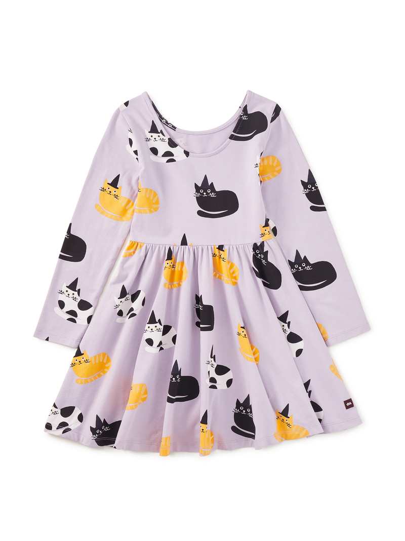 Printed Ballet Dress in Cats In Hats - View 2