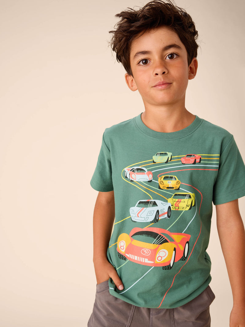 Le Mans Race Graphic Tee in Silver Pine - View 2