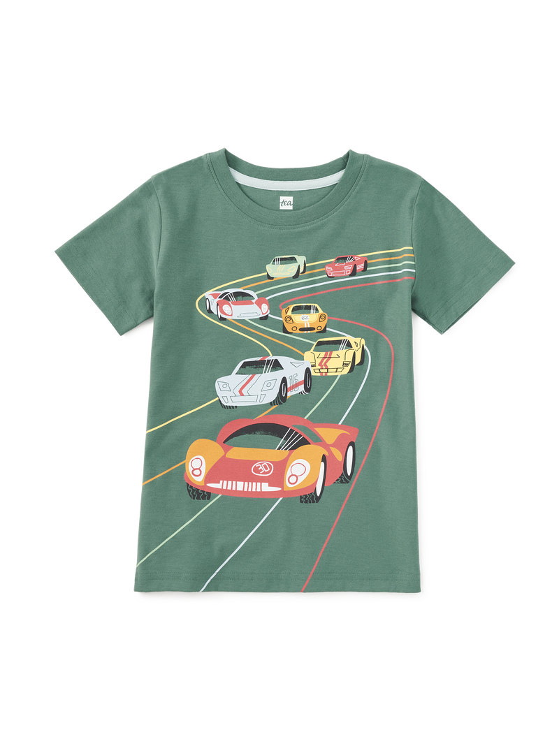 Le Mans Race Graphic Tee in Silver Pine - View 1