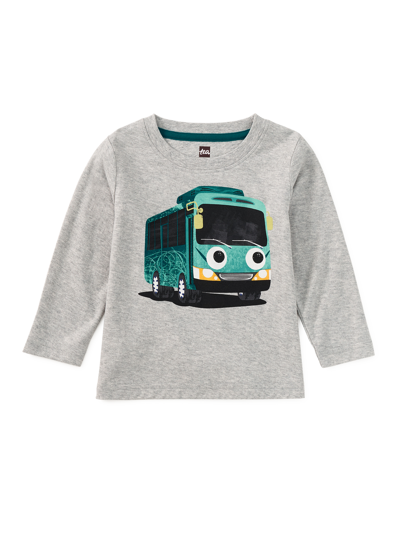 Korean Bus Graphic Tee in Med Heather Grey - View 2