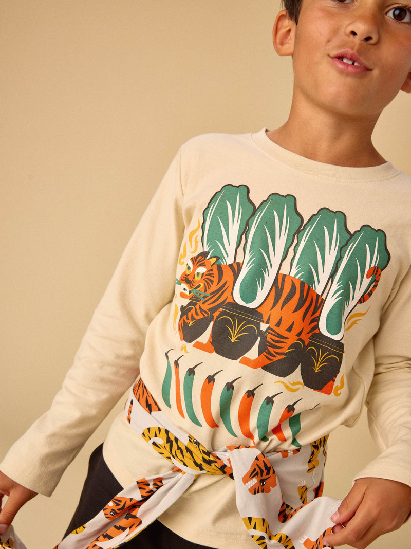 Kimchi Tiger Graphic Tee in Almond - View 2