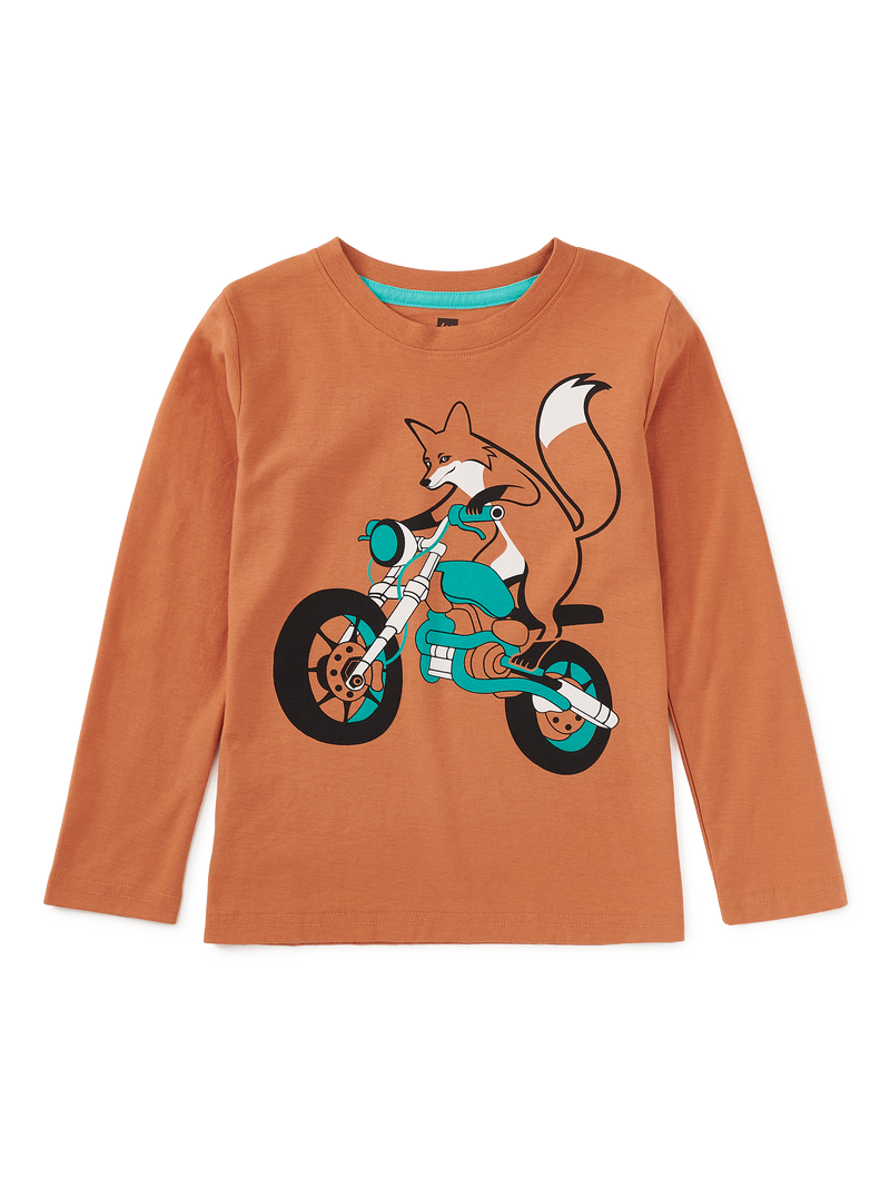 Motor Bike Fox Graphic Tee in Raw Sienna - View 1