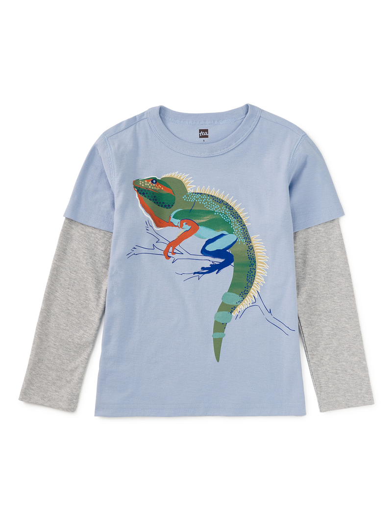 Water Dragon Layered Tee in Scenic Blue - View 1