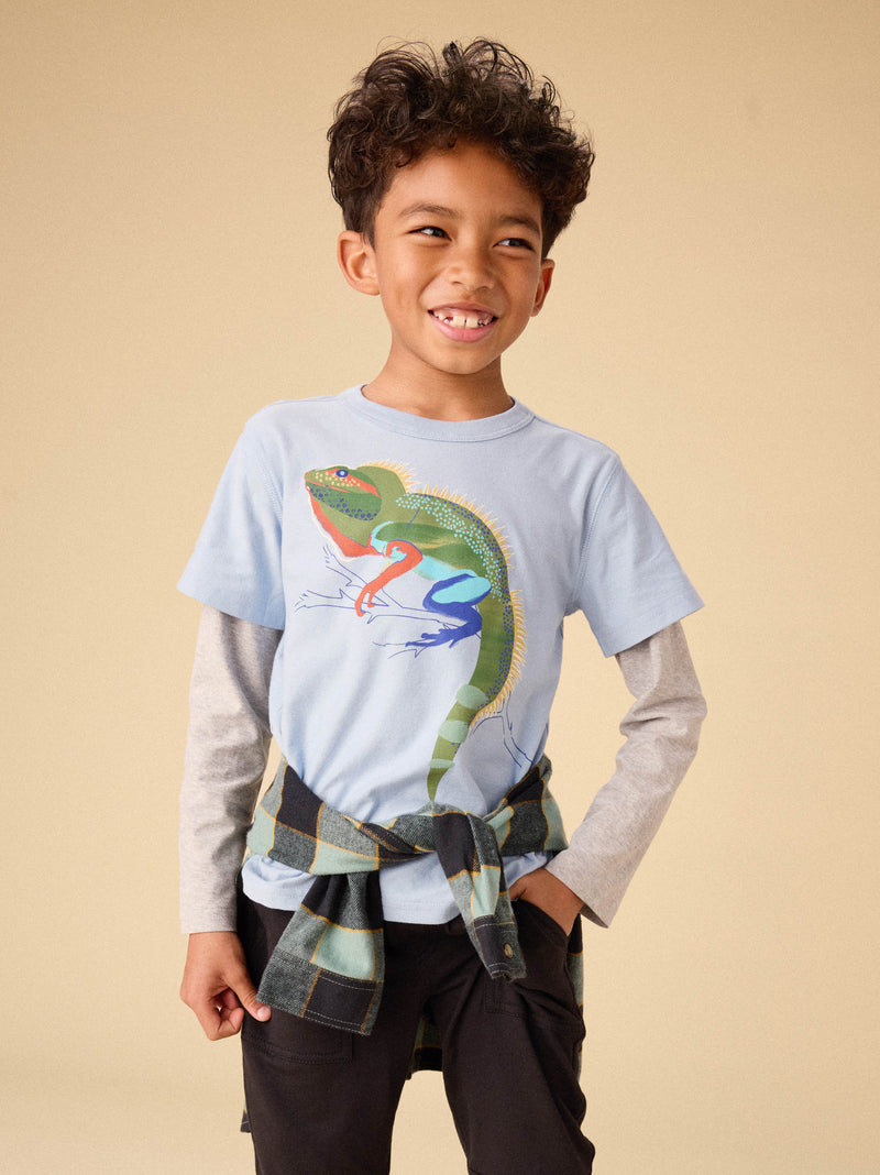 Water Dragon Layered Tee in Scenic Blue - View 2