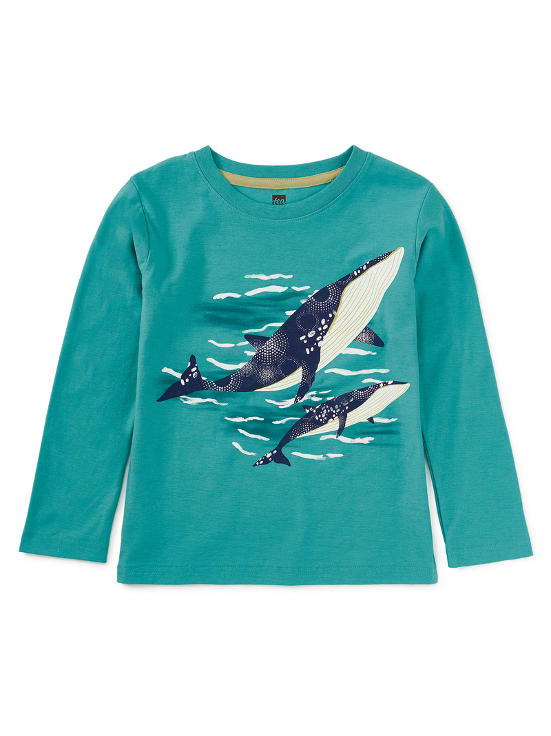 Minke Whales Graphic Tee in Glaze Blue - View 1