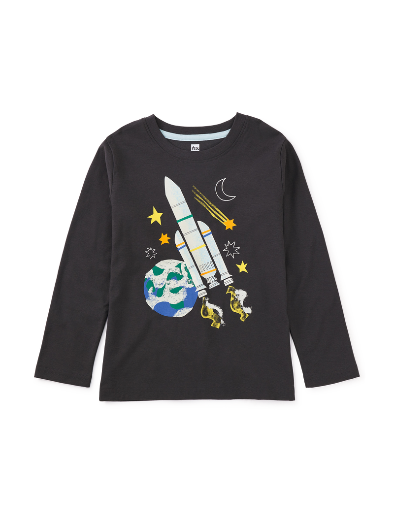 Glowing Rocket Graphic Tee in Pepper - View 1