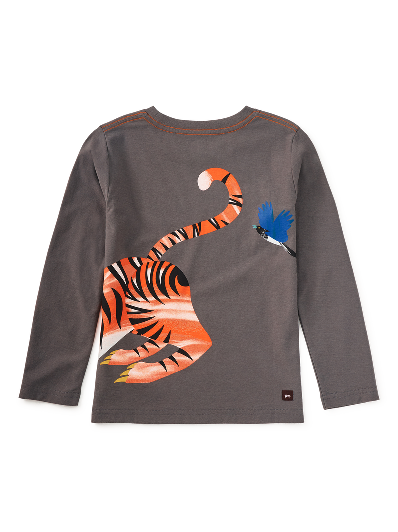 Tiger And Magpie Double Sided Tee in Thunder - View 2