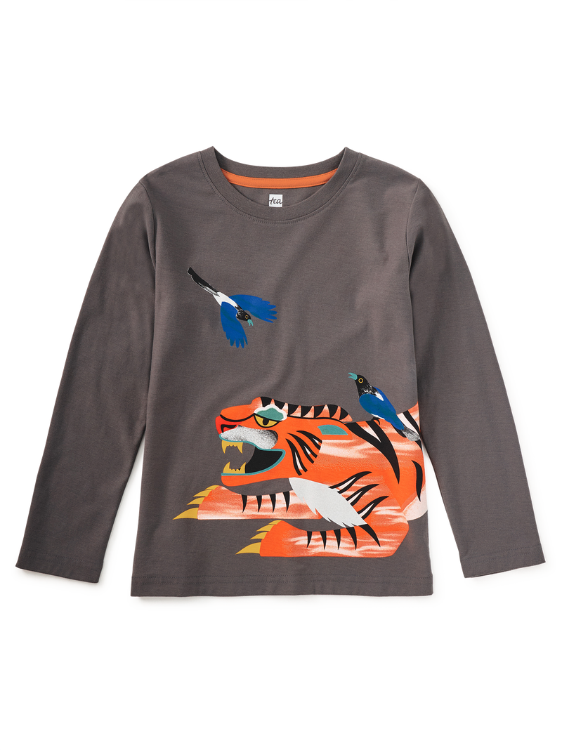Tiger And Magpie Double Sided Tee in Thunder - View 1