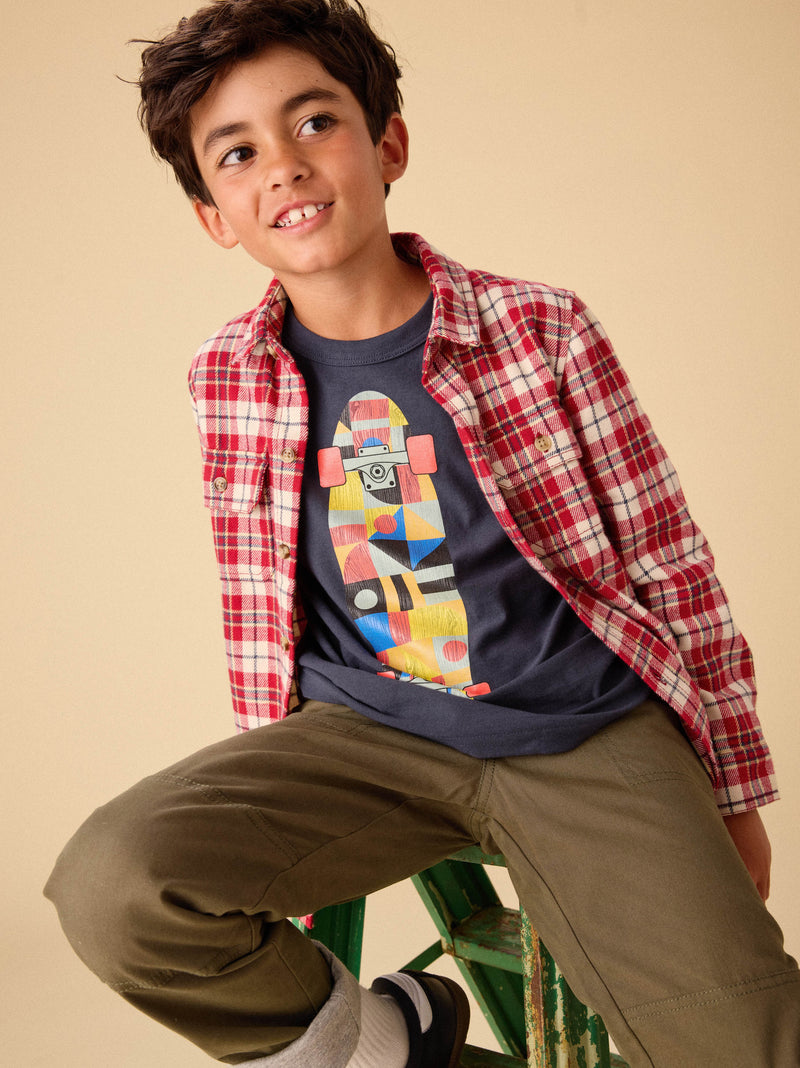 Skateboard Layered Tee in Indigo - View 2
